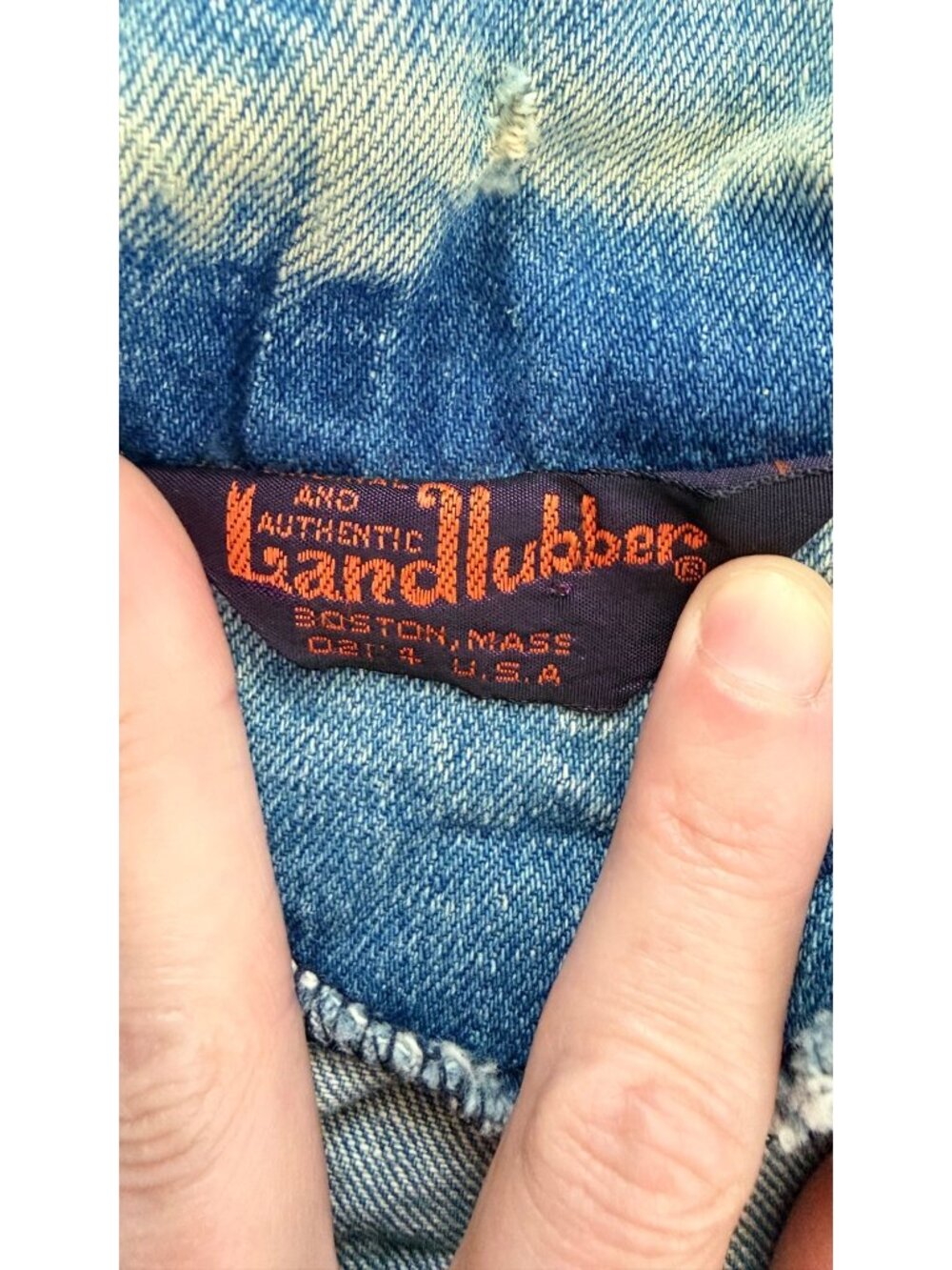 Landlubber Vintage Denim Jacket With Button Front & Pockets USA Made Womens XS - Picture 3 of 16
